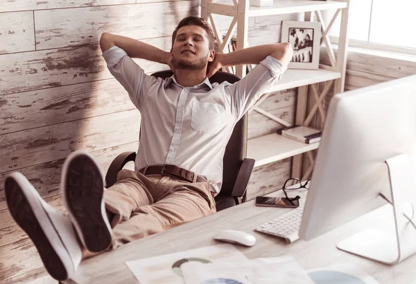 Handsome businessman working — Stock Photo, Image