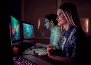 Çalışma gece Çift