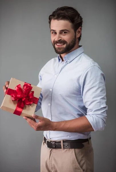 Bonito empresário barbudo — Fotografia de Stock