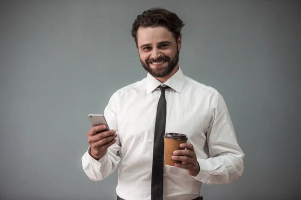 Guapo barbudo hombre de negocios —  Fotos de Stock