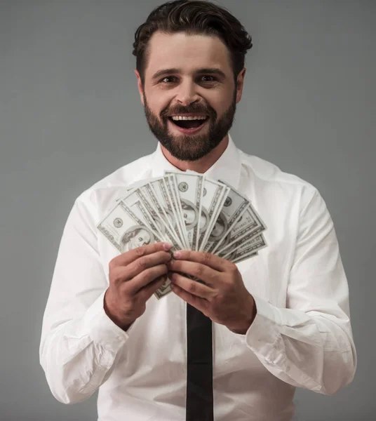 Bonito empresário barbudo — Fotografia de Stock