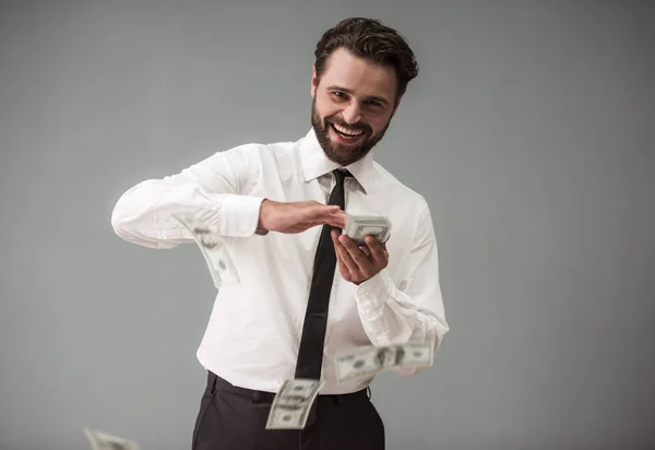 Bonito empresário barbudo — Fotografia de Stock