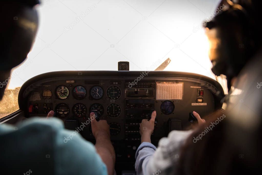 Couple in aircraft