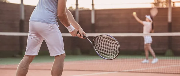 Par spela tennis — Stockfoto
