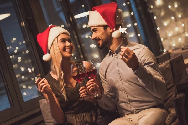 Couple celebrating New Year