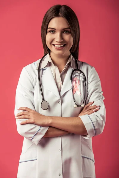 Woman against breast cancer — Stock Photo, Image