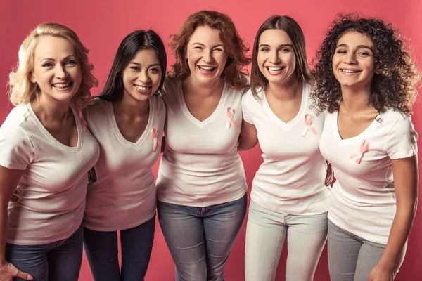 Mulheres contra o cancro da mama — Fotografia de Stock