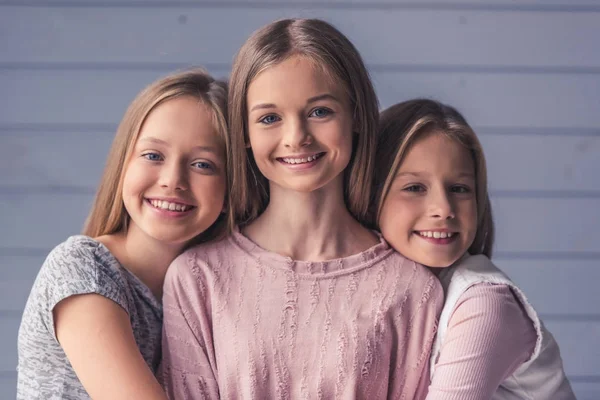 Three teenage girls — Stok fotoğraf