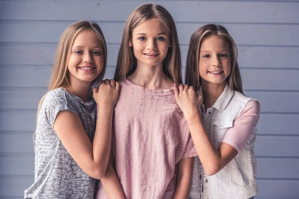 Three teenage girls — Stok fotoğraf