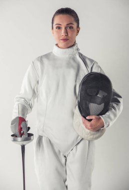 Güzel kadın fencer