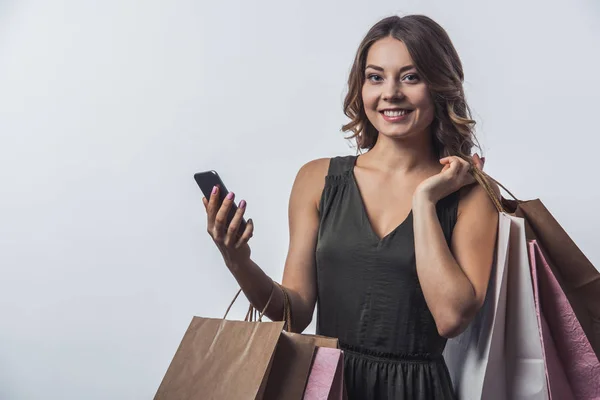 Mujer con bolsas de compras —  Fotos de Stock