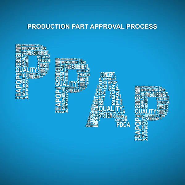 Proceso de aprobación de la pieza de producción fondo tipográfico diagonal — Vector de stock