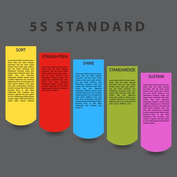 5 s の標準的な紙のテンプレート — ストックベクタ