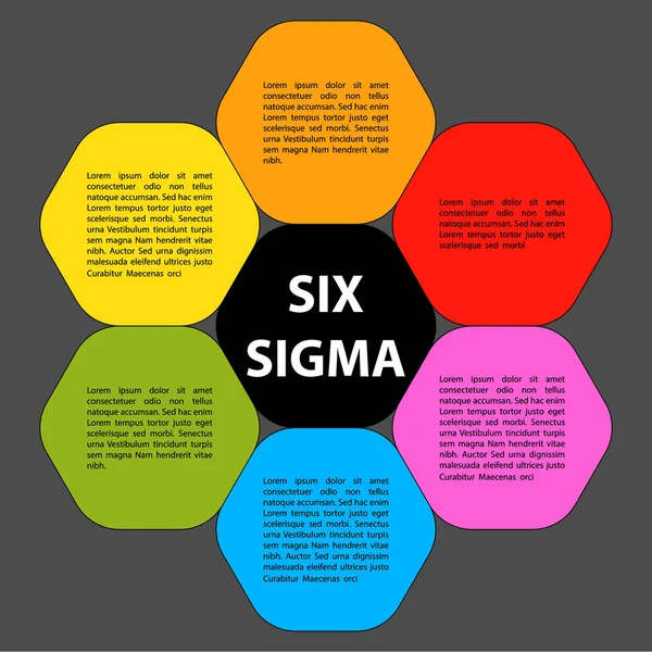 Six sigma stratégie fond — Image vectorielle