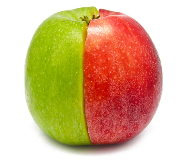 Der kreative Apfel kombiniert aus zwei Hälften — Stockfoto
