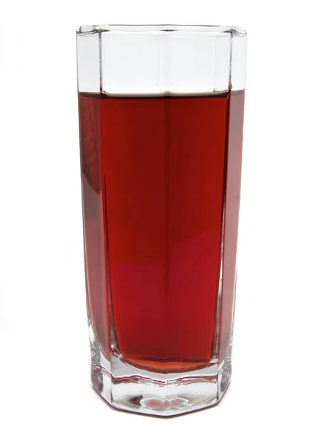 Verre de jus de pomme rouge avec isolé — Photo