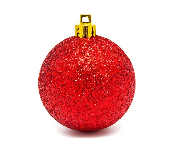 Perfec red christmas ball isolated Royalty Free Stock Photos