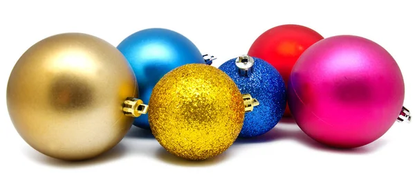 Collection of perfect colors christmas balls isolated — Stock Photo, Image