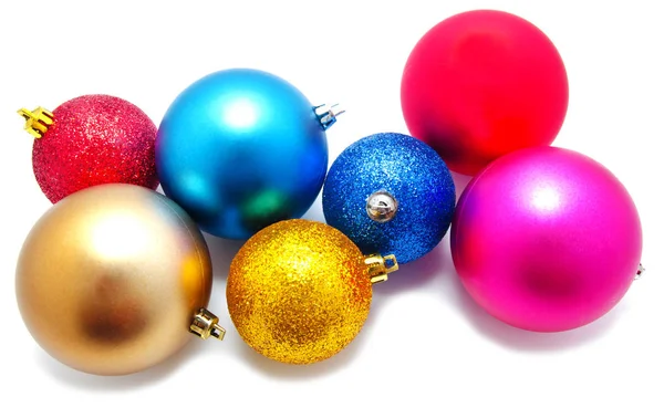 Collection of perfect colors christmas balls isolated — Stock Photo, Image