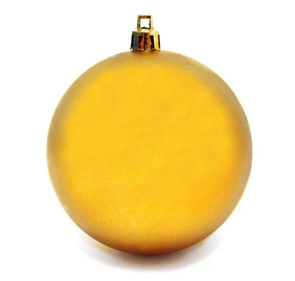 Золотий різдвяний м'яч Perfec ізольований Ліцензійні Стокові Зображення