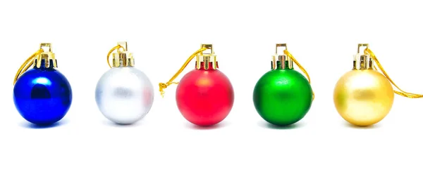 Kolekce retro barev vánoční koule, samostatný — Stock fotografie
