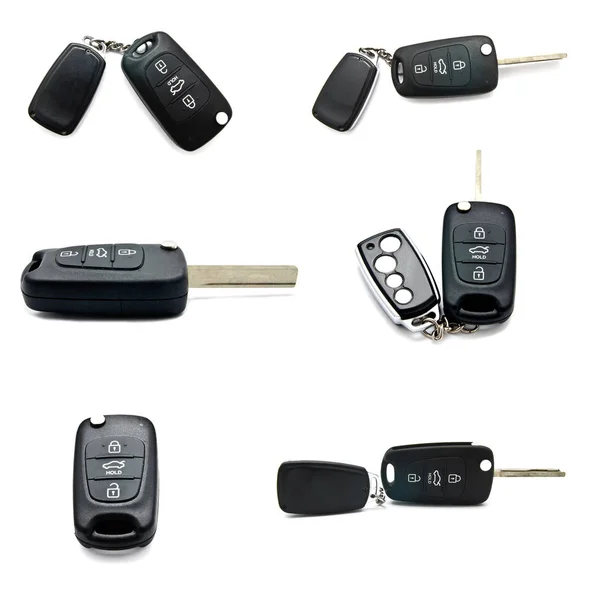 Набір автомобільних ключів ізольовано Стокове Зображення
