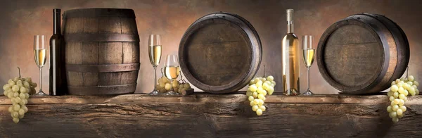 Still life with white wine — Stock Photo, Image