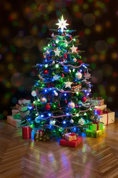 Weihnachtsbaum zu Hause — Stockfoto