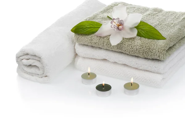 Towels on white background Royalty Free Stock Images