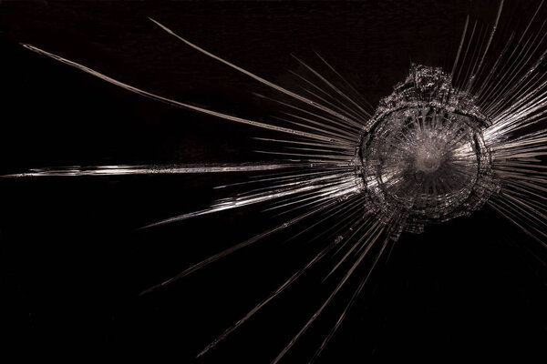 abstraction crack on broken glass and mirror on an isolated background