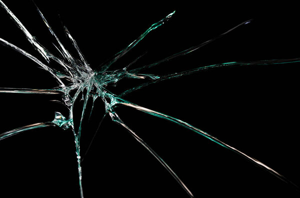 abstraction crack on broken glass and mirror on an isolated background