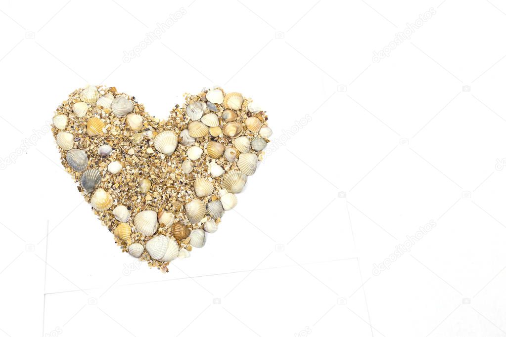 for Valentine's day image of a heart made of shells