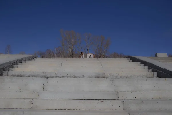 Escalier Piétonnier Qui Monte Ciel — Photo