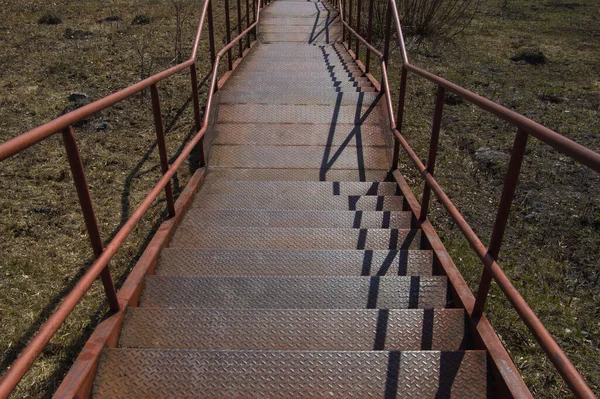 Uma Escada Pedestres Que Sobe Céu — Fotografia de Stock