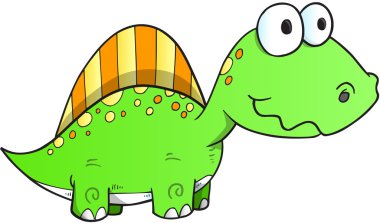 sevimli dinozor vektör çizim sanat 