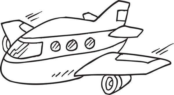 Doodle Flugzeug Vektor Illustration Kunst — Stockvektor