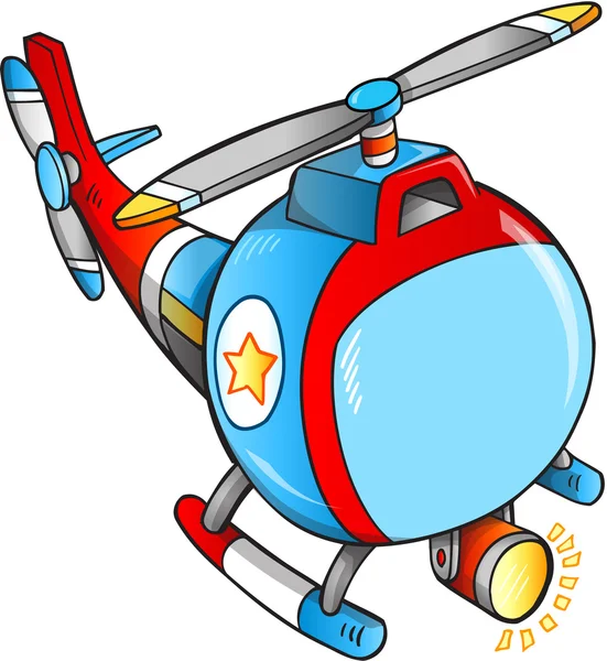 Cute Rescue Helicopter Vector Illustration Art — Stock Vector