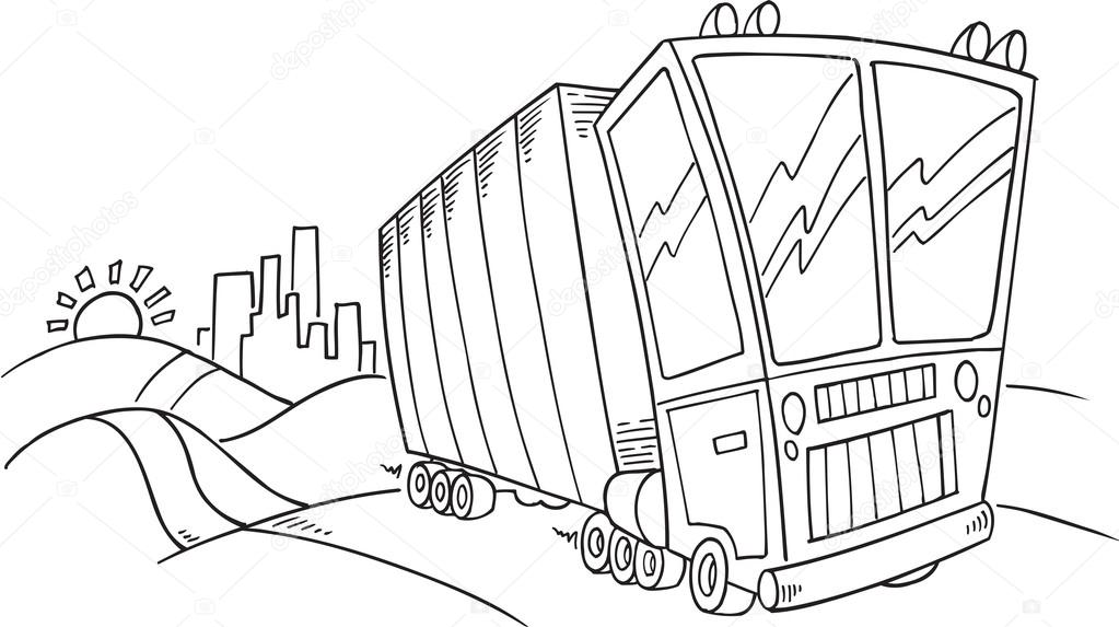 Doodle Truck Vector Illustration Vector Art 