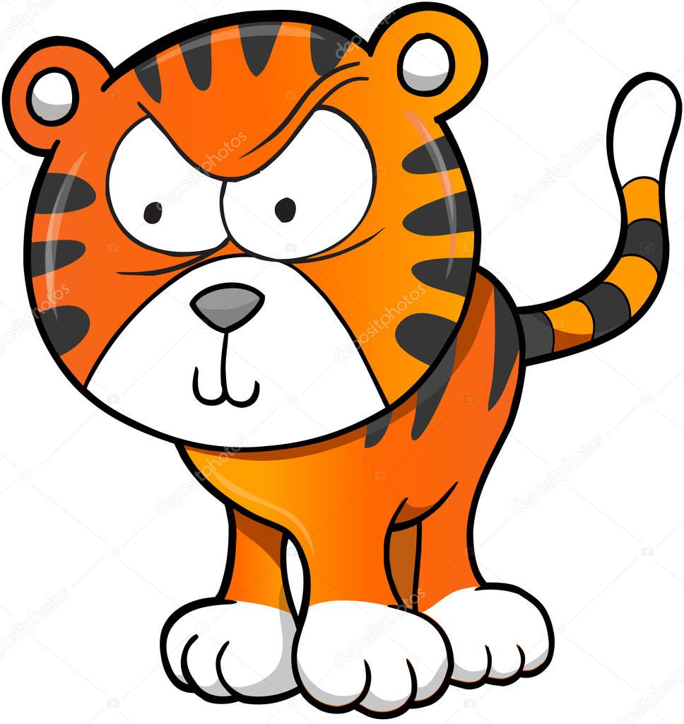 Tough Tiger Vector Illustration Art 