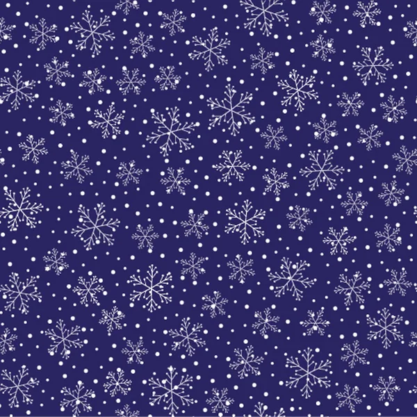 Snowflake padrão sem costura. Flocos de neve vetoriais em fundo violeta profundo . — Vetor de Stock