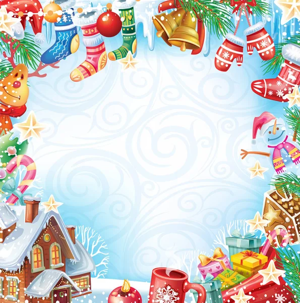 Contexte de la carte de Noël — Image vectorielle