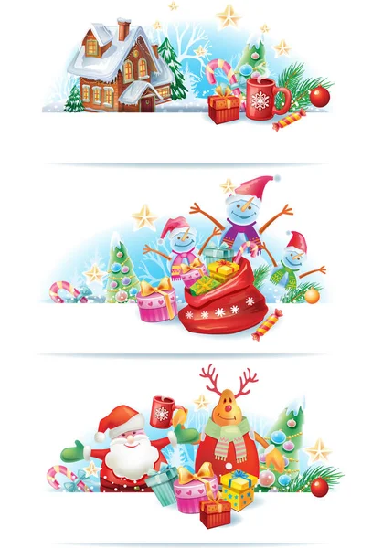Sada vánočních bannerů — Stockový vektor