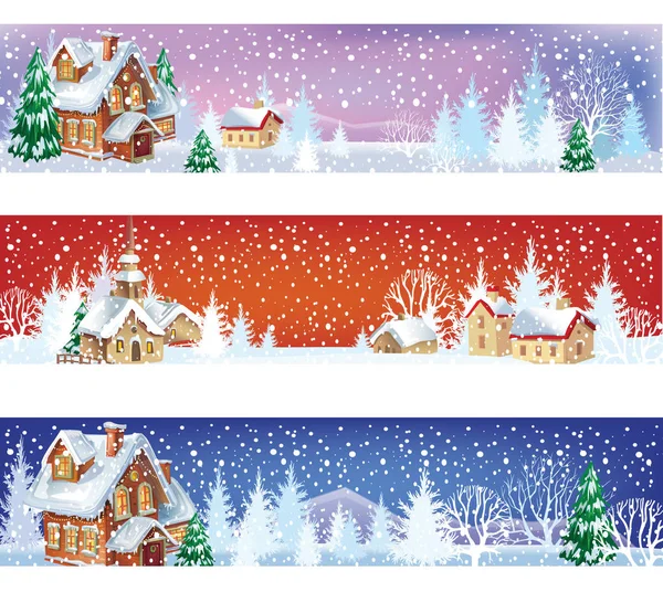 Set of Christmas banners — Stock Vector