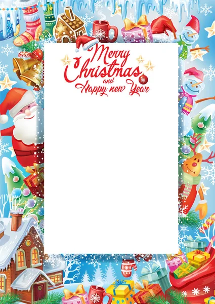 Marco para la tarjeta de Navidad — Archivo Imágenes Vectoriales