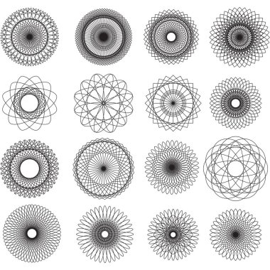 Abstract spirograph elemens clipart