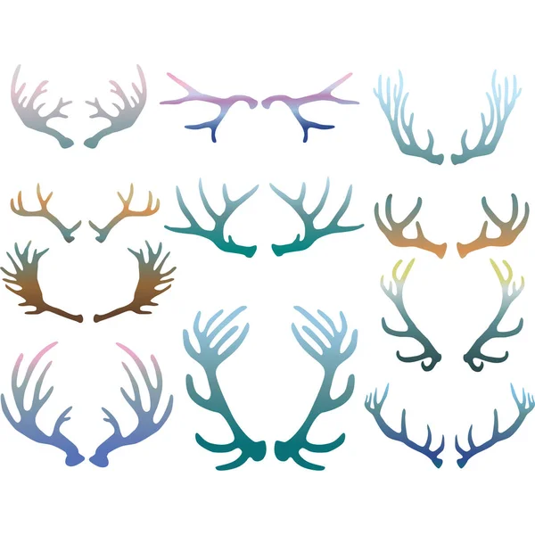 Set of deer antlers — Stock Vector