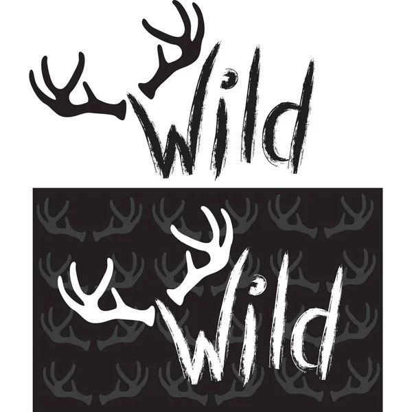 Wild. Hand getekend belettering — Stockvector