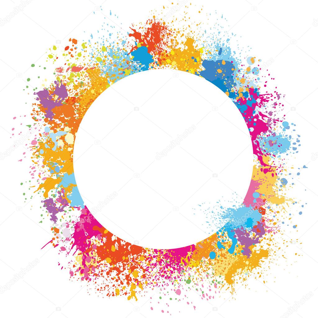 Vectores: manchas de pintura | Ronda marco de pintura manchas — Vector