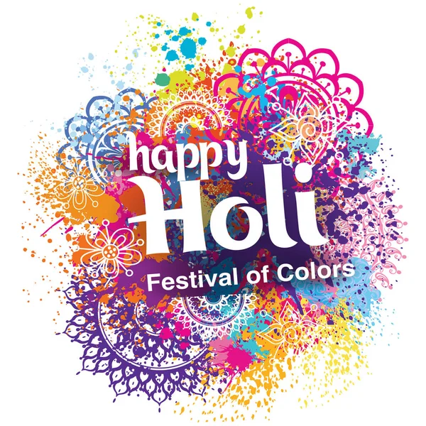 Joyeuse fête des couleurs Holi — Image vectorielle