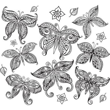 Kelebek doodle tarzı dizi